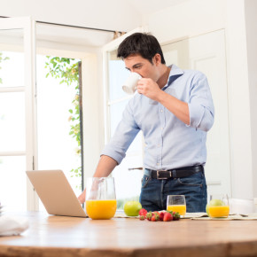 Breakfast and working