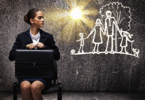 Woman torn between work and family