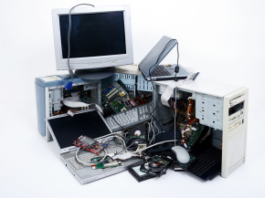 Pile out of outdated computer equipment