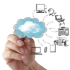Hand drawing cloud computing diagram