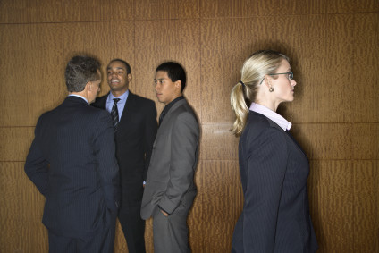 Businesspeople in hallway