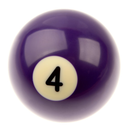 Purple No. 4 billiard ball
