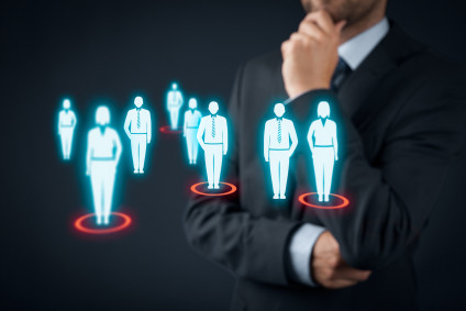 Illustration with some employee symbols standing in circles