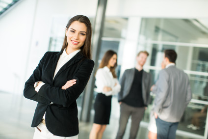 Group of four young professionals
