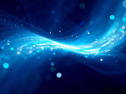 Blue glowing new technology background with particles