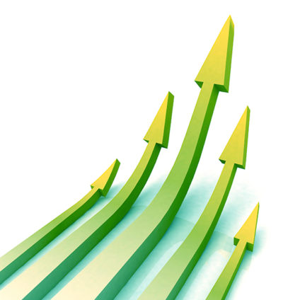 5 arrows curving upward