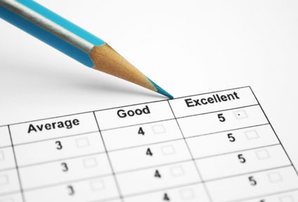 Blue pencil on survey form