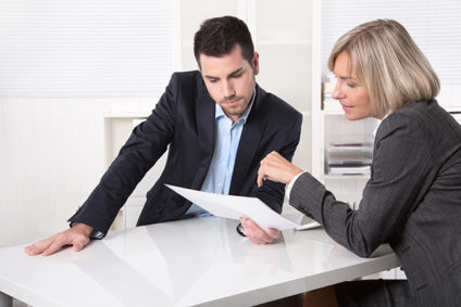 Man and woman in meeting