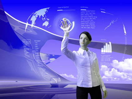 Woman using midair interface