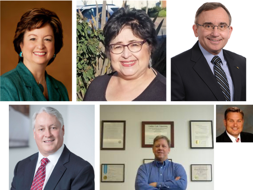 Today's commentators (clockwise from top left): Martin, Zacarias, Finning, Simms, Bowers, Collins